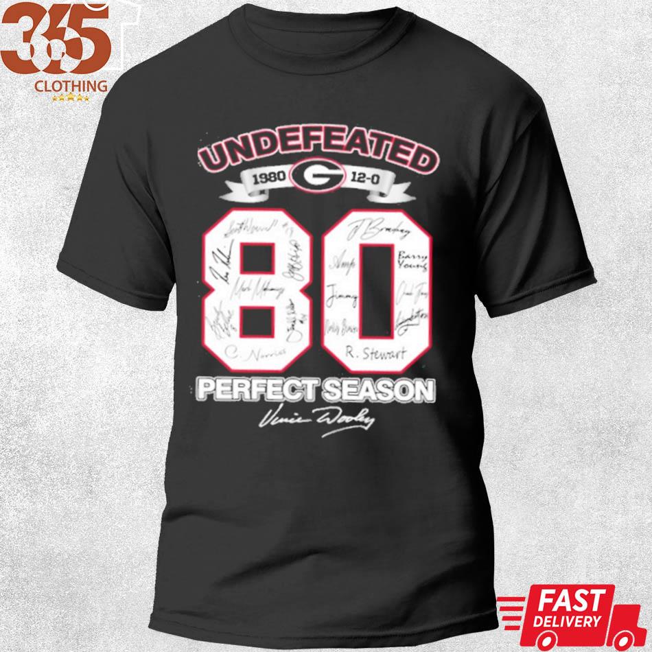 Georgia Football Shirt Undefeated 80 Perfect Season Signatures