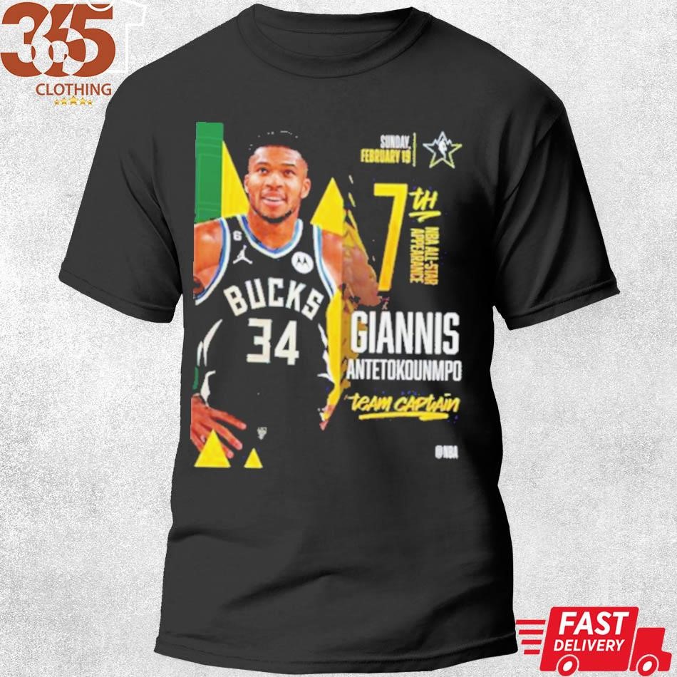 Giannis antetokounmpo 7th nba all star appearance team captain shirt,  hoodie, sweater, long sleeve and tank top