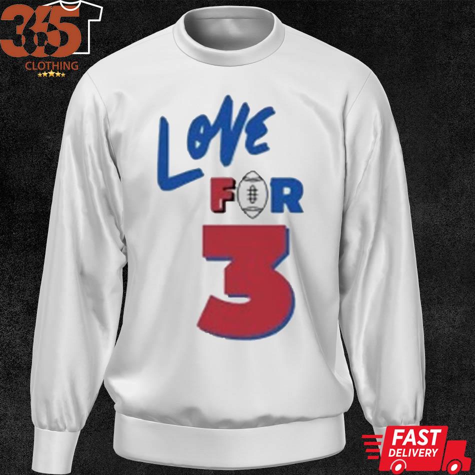 Damar Hamlin Buffalo NFL Love For 3 Damar Tee Shirt - ShirtElephant Office