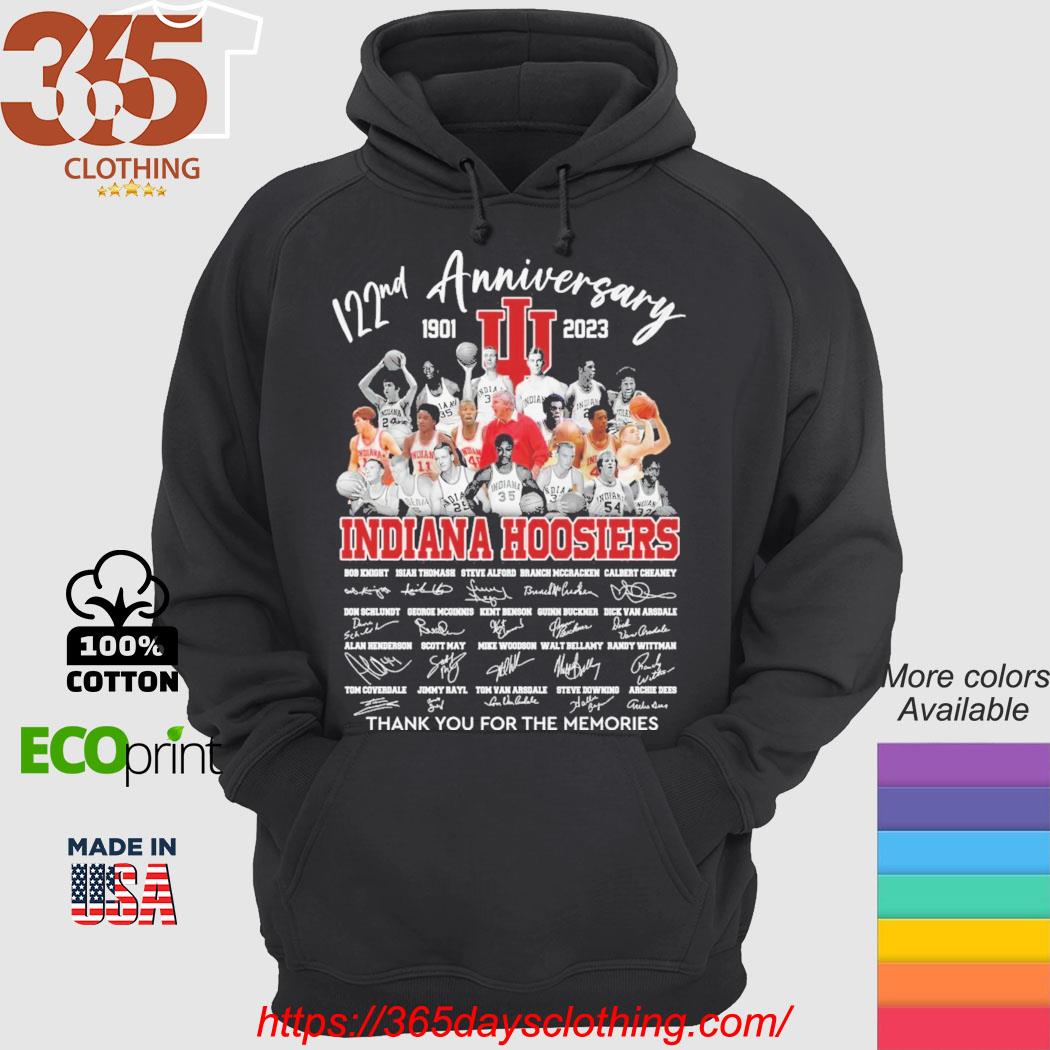 122ND Anniversary 1901-2023 Indiana Hoosiers thank You for the memories signatures s hoodie