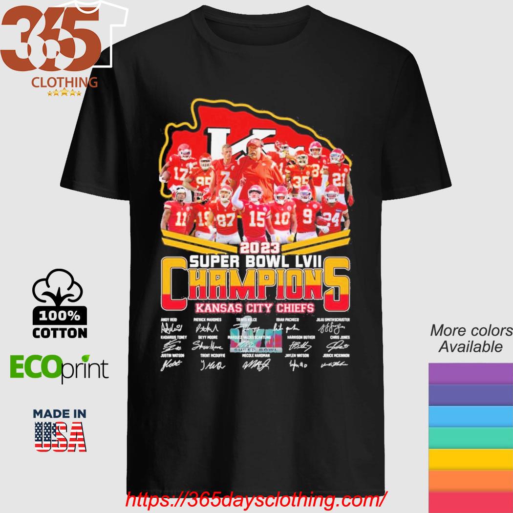 2023 Super Bowl LVI Champions Kansas City Chiefs signatures T-shirt