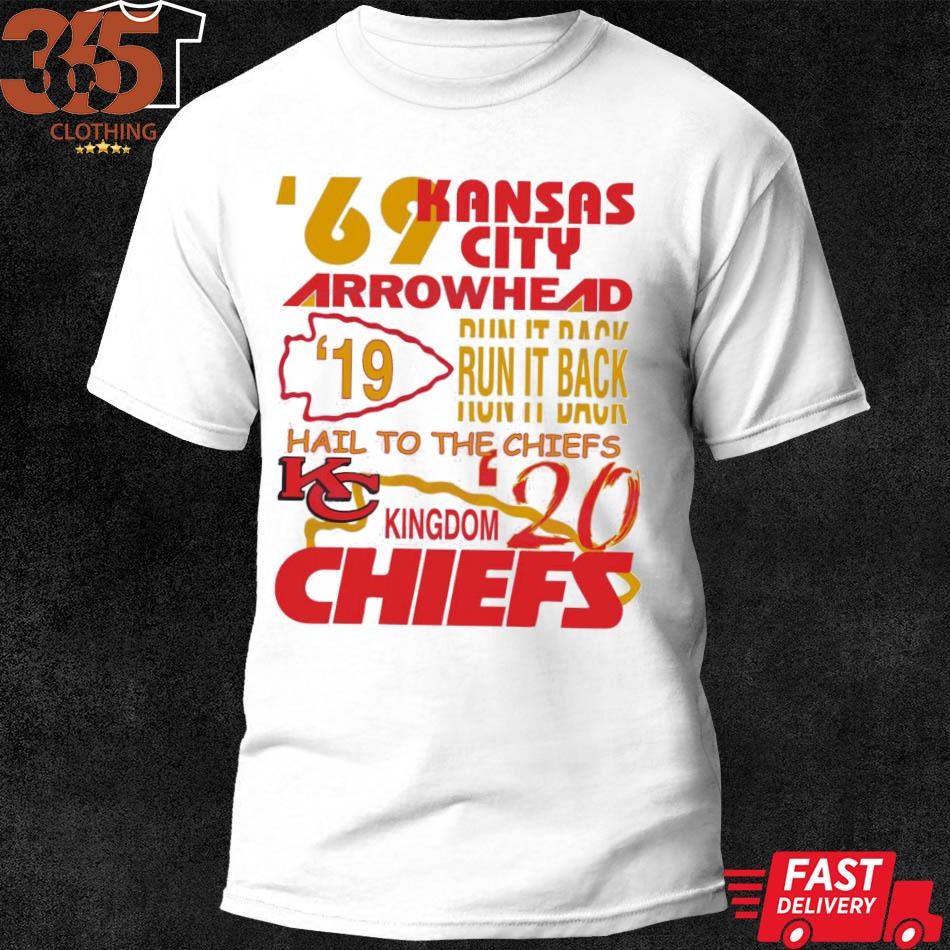 Original kansas City Chiefs '69 Arrowhead Run It Back Hail To The