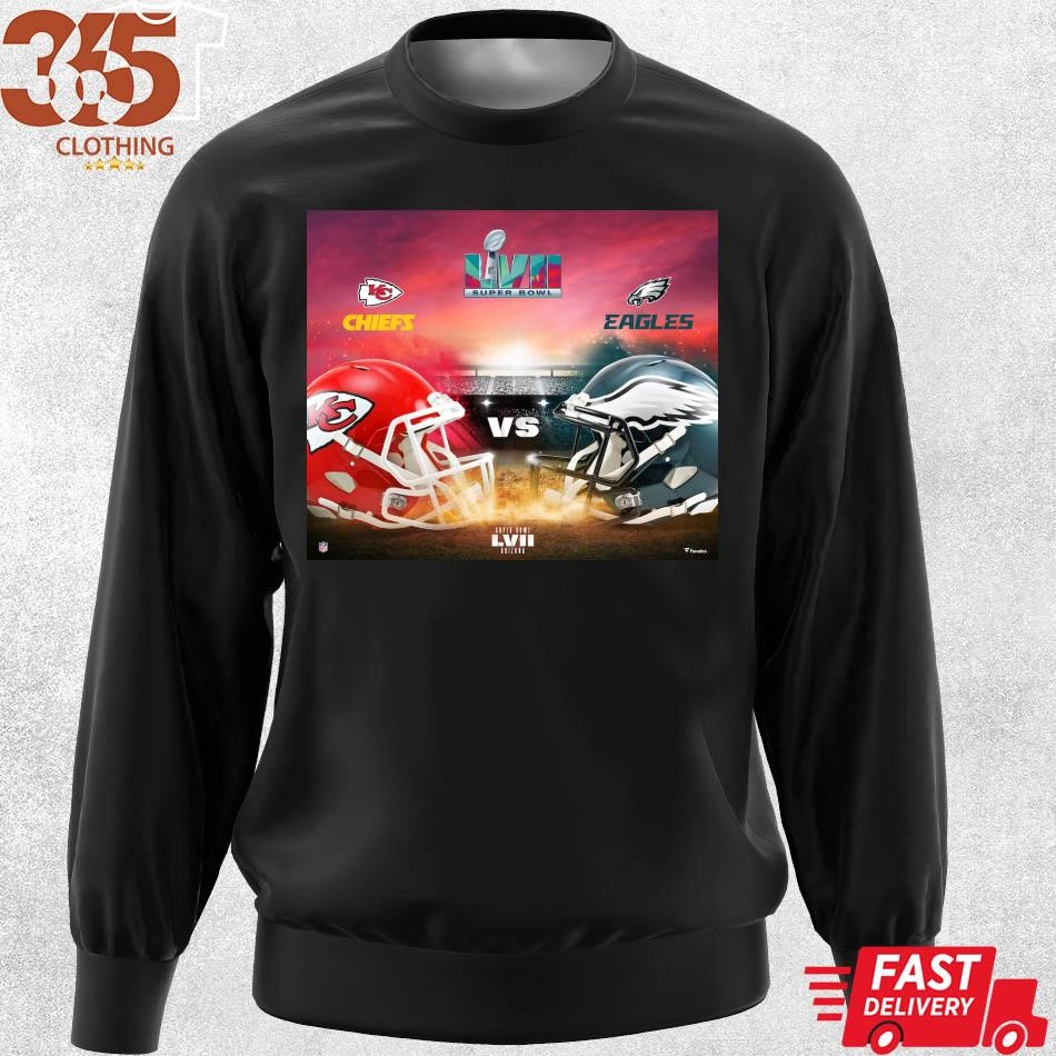 2023 Super Bowl LVII Kansas City Chiefs Vs Philadelphia Eagles matchup logo graphic  shirt, hoodie, sweater, long sleeve and tank top
