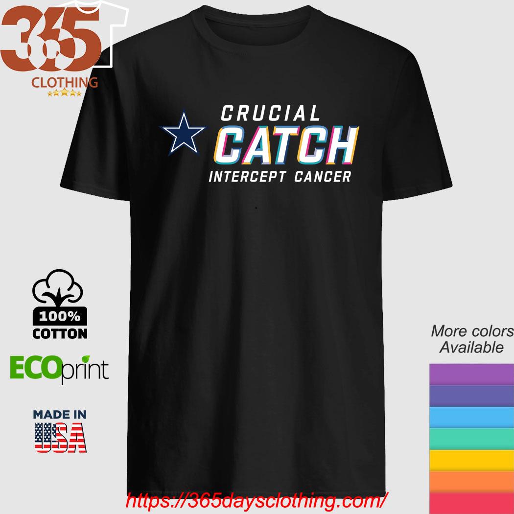 Design 2023 Dallas Cowboys Crucial Catch Intercept Cancer T-Shirt