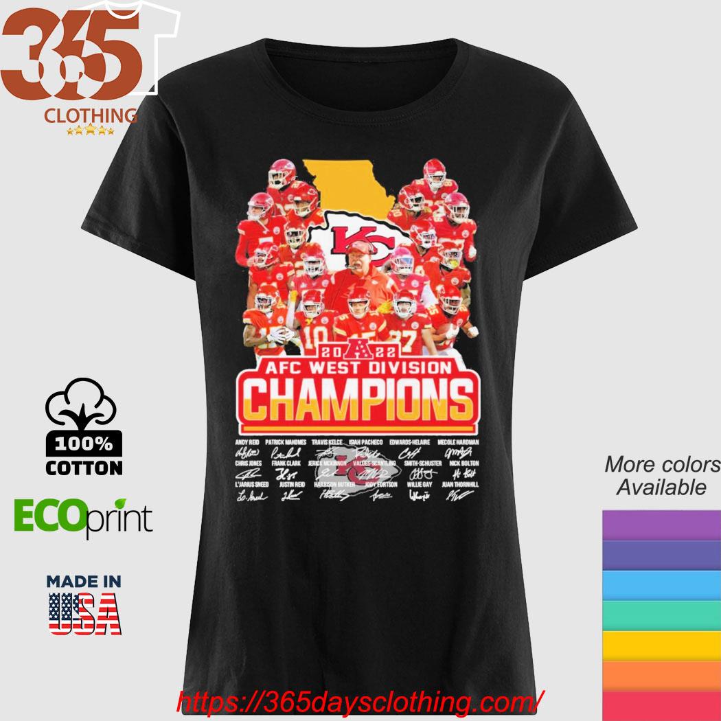 Funny Kc Chiefs 2022 AFC West Division Champions signatures shirt, hoodie,  sweater, long sleeve and tank top
