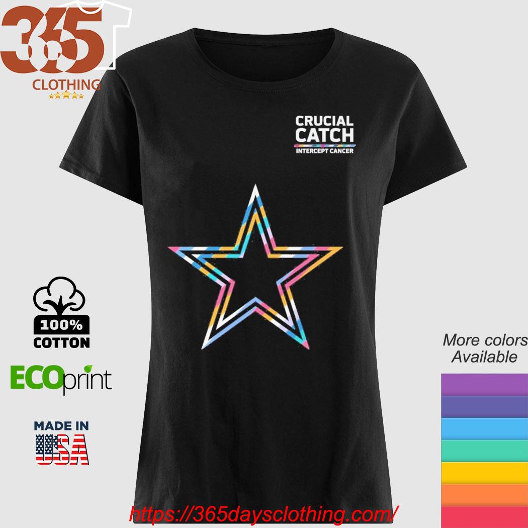 Design 2023 Dallas Cowboys Crucial Catch Intercept Cancer T-Shirt