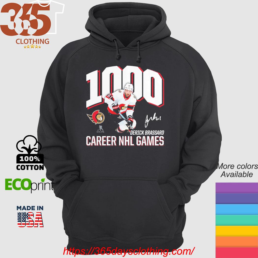Official derick Brassard Ottawa Senators 1,000 Career Games signature  shirt, hoodie, sweater, long sleeve and tank top