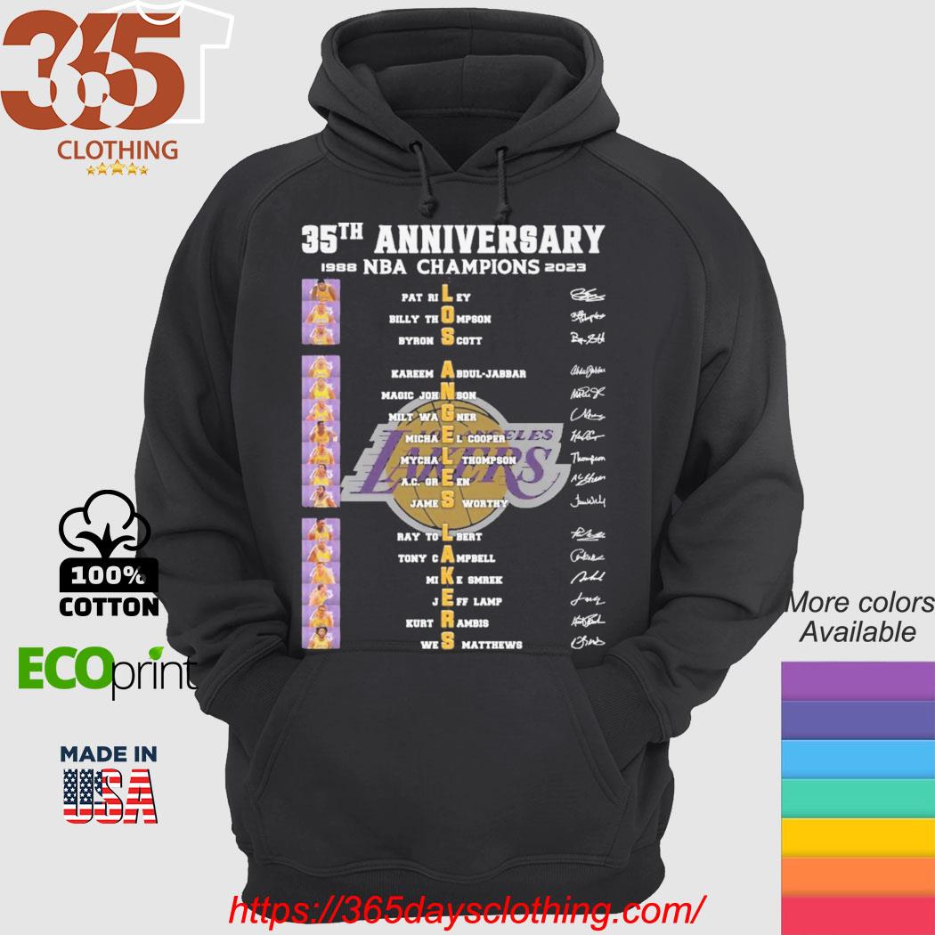 Los Angeles Lakers 35th Anniversary NBA Champions 1988-2023 Signatures Shirt,  hoodie, sweater, long sleeve and tank top