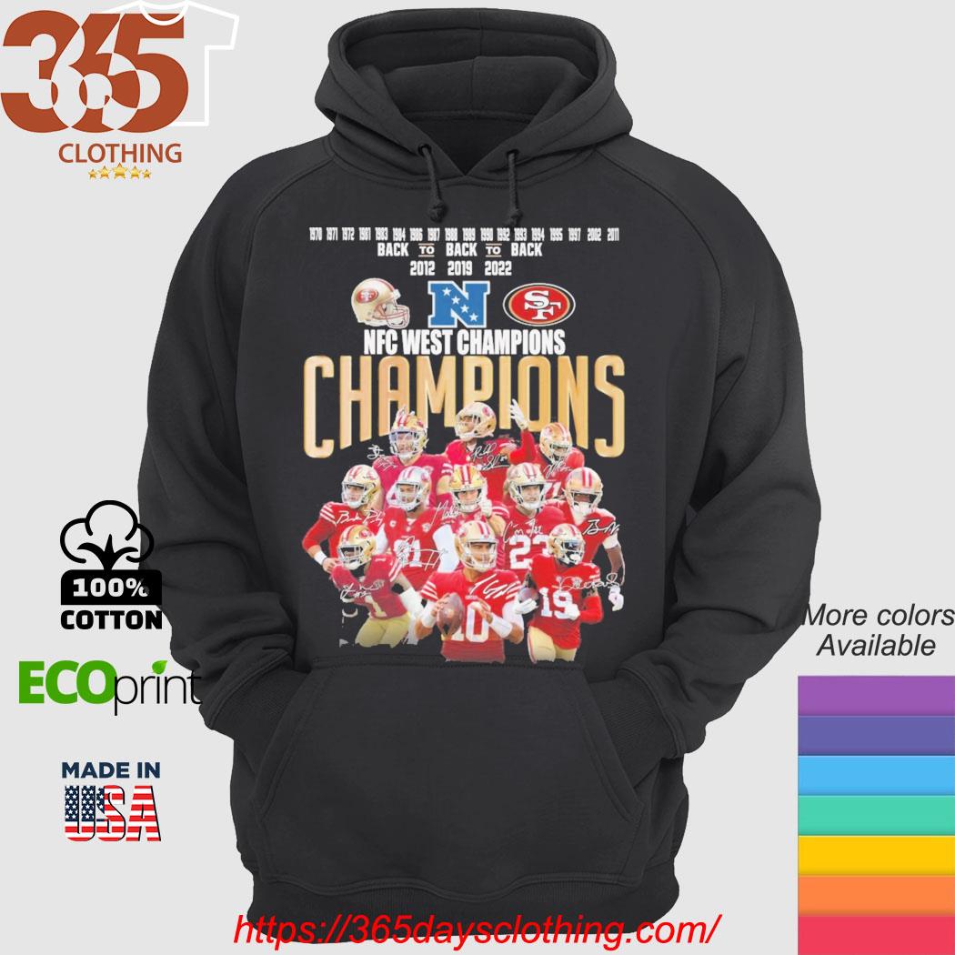 Signatures San Francisco 49ers 2022 NFC west champions shirt