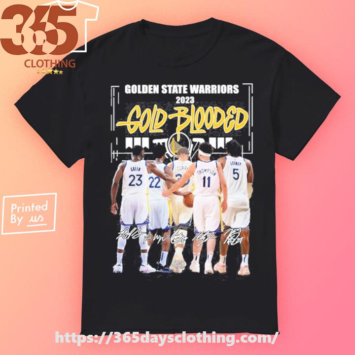 Golden state warriors 2023 gold blooded signatures shirt, hoodie