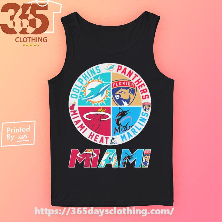 Miami Dolphins heat marlins and florida panthers logo shirt