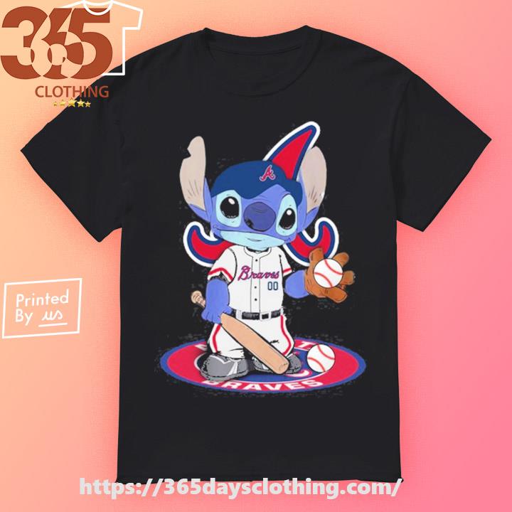 Stitch Baseball Atlanta Braves Logo Shirt