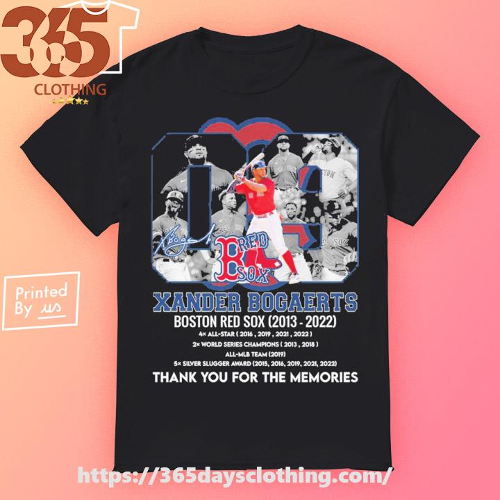 Xander Bogaerts Boston Red 2013-2022 thank you for the memories signature  shirt, hoodie, sweater, long sleeve and tank top