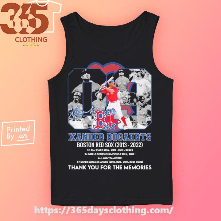 Xander Bogaerts Boston Red 2013-2022 thank you for the memories signature  shirt, hoodie, sweater, long sleeve and tank top