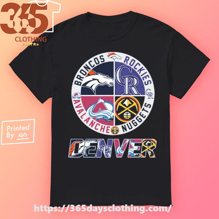 Denver Broncos Denver Nuggets Denver Colorado Denver Avalanche logo Football  shirt, hoodie, sweater and long sleeve