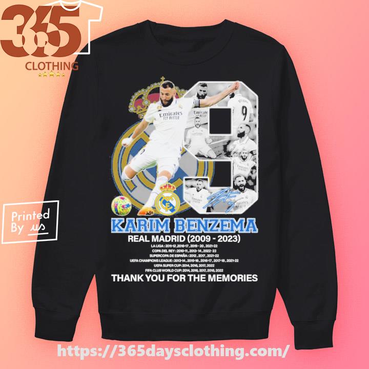 Karim Benzema Real Madrid 2009 – 2023 Thank You For The Memories Shirt,  hoodie, sweater, long sleeve and tank top