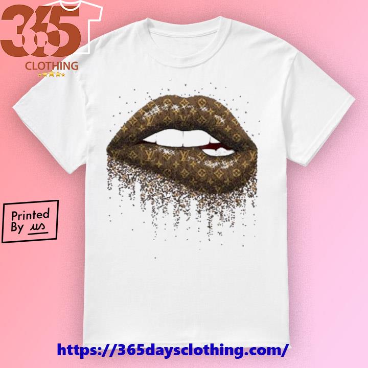 Cheap Lips Dripping Louis Vuitton T Shirt Womens, Black And White Louis Vuitton  Shirt - Allsoymade
