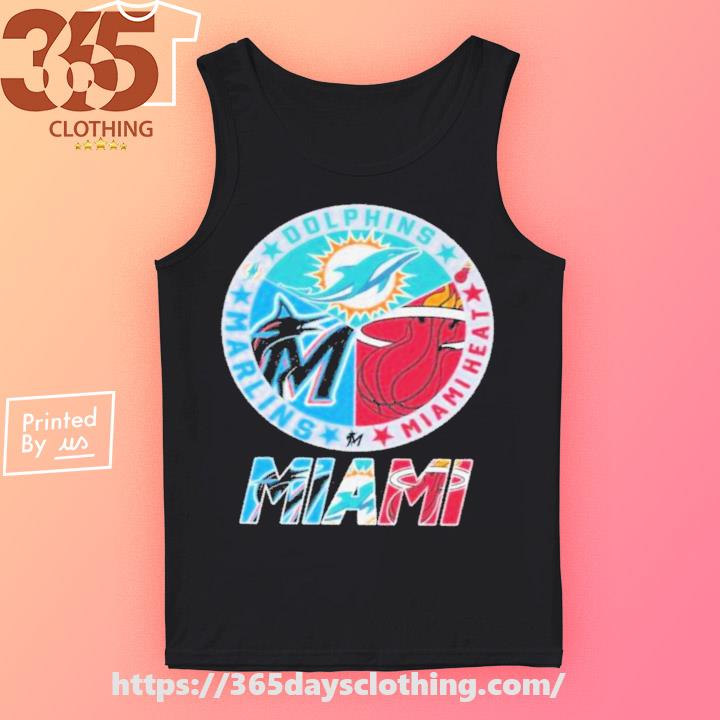 Logo MiamI dolphins marlins miamI heat champions 2023 shirt