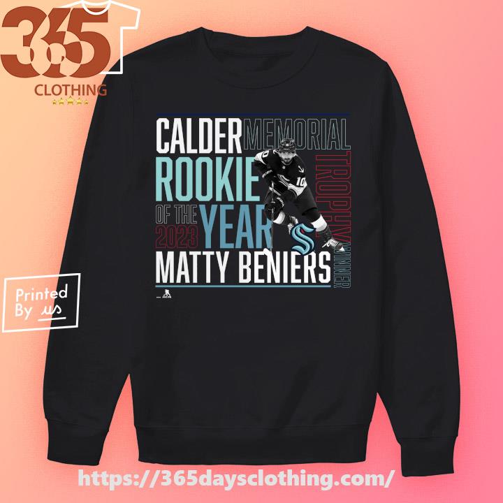 Men's Fanatics Branded Matty Beniers Black Seattle Kraken 2023 Calder Trophy Winner T-Shirt