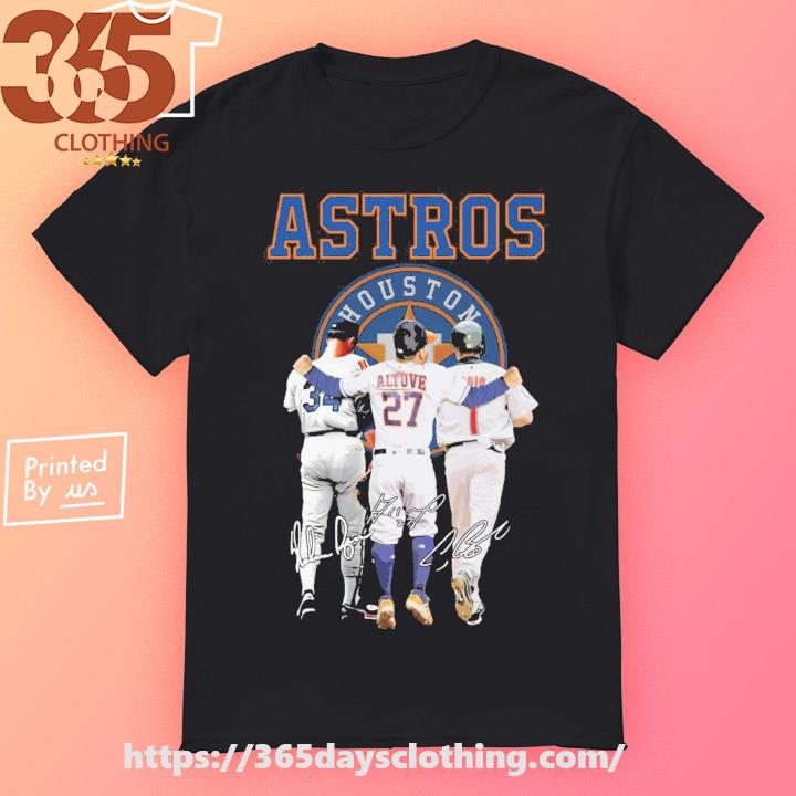 Houston astros team player or 34 or 27 or 01 signatures shirt