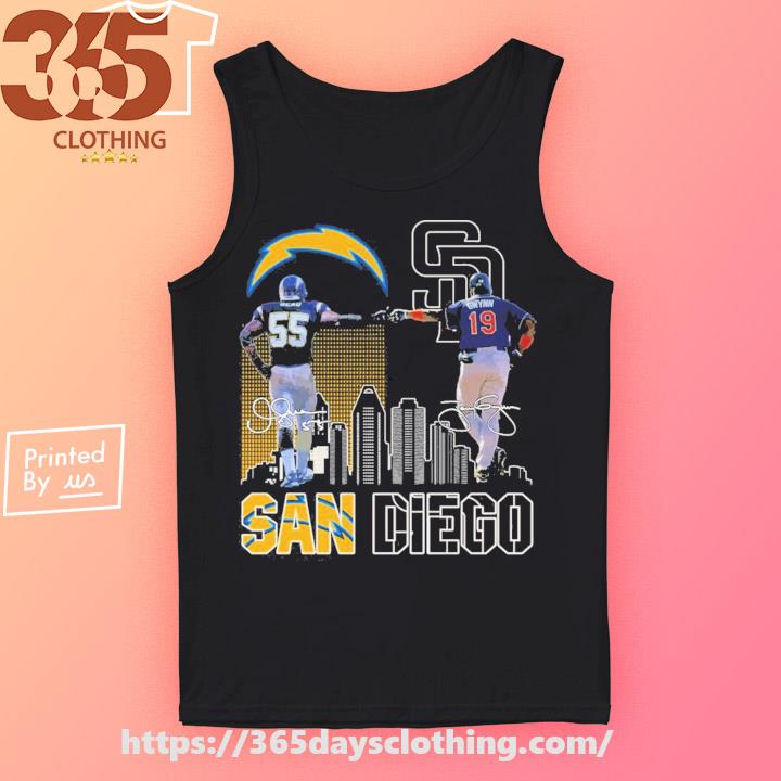 Junior Seau 55 San Diego Chargers Tony Gwynn 19 San Diego Padres signature  shirt, hoodie, sweater, long sleeve and tank top