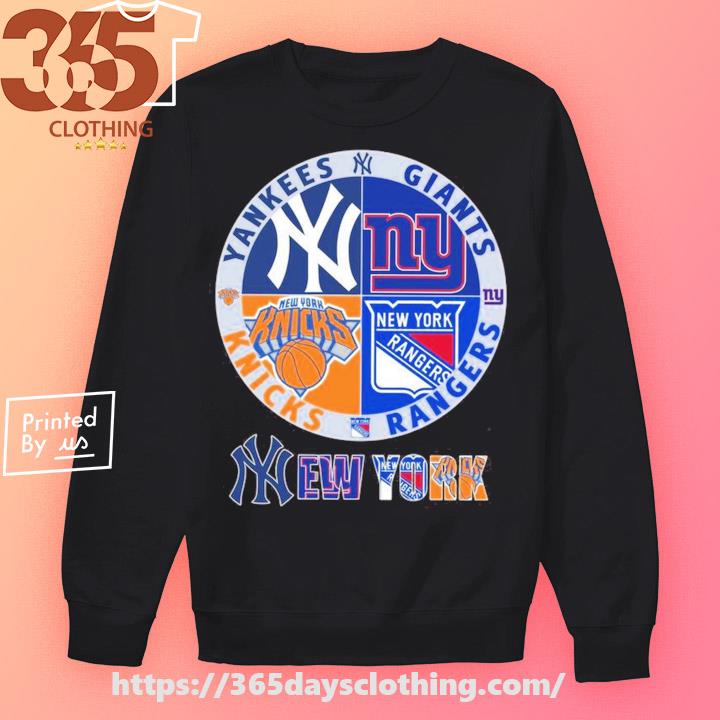 New York Knicks New York Rangers New York Yankees And New York Giants Logo  2023 Tee shirtt - Limotees