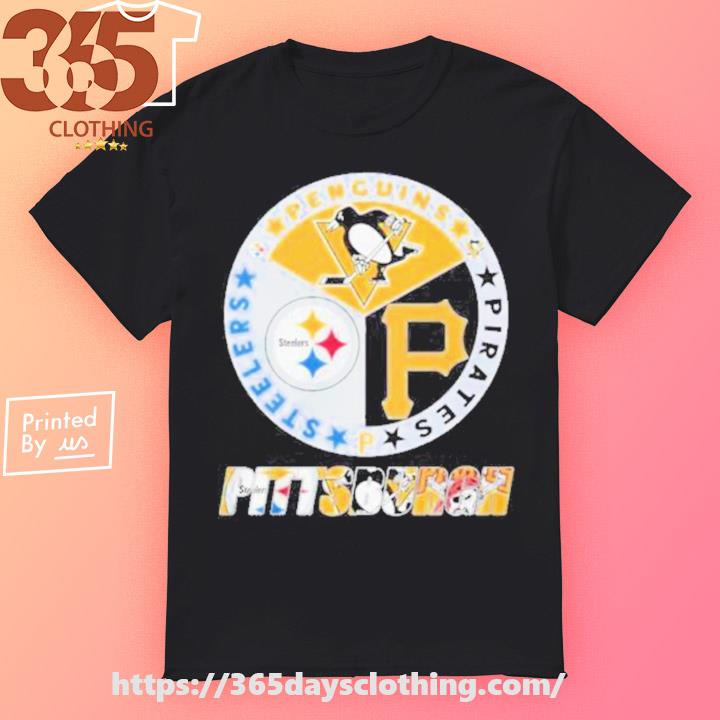 Official Logo Pittsburgh Steelers Penguins Pirates City Champions shirt -  Limotees