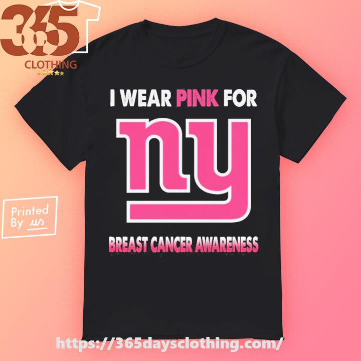 NEW YORK GIANTS PINK BREAST CANCER AWARENESS T-SHIRT, NEW FREE