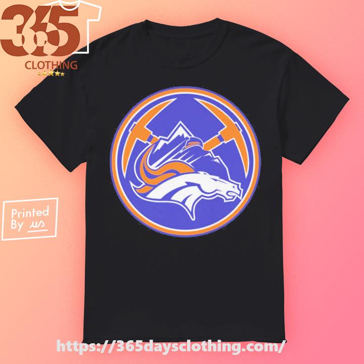 Denver Broncos Denver Nuggets MASH UP Logo T-shirt 6 Sizes S-3XL