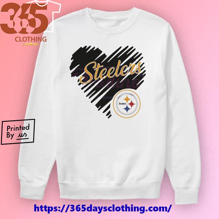 Steelers Raised Graphic Black & Gold Crew Hoodie