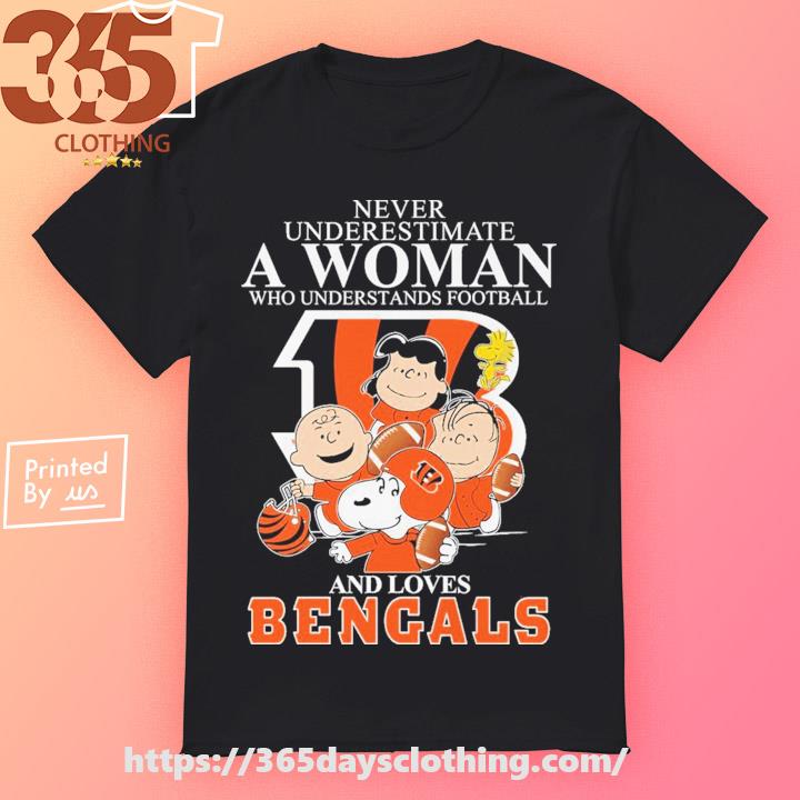 Never Underestimate A Woman Who Understands Football And Loves Bengals  Snoopy Shirt - Peanutstee
