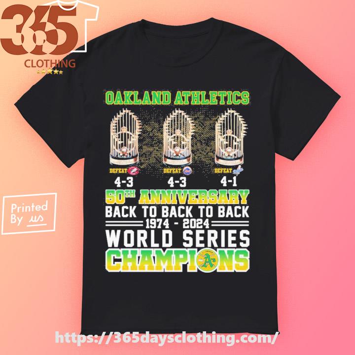 Official Oakland Athletics 50th anniversary back to back 1974-2024 ...