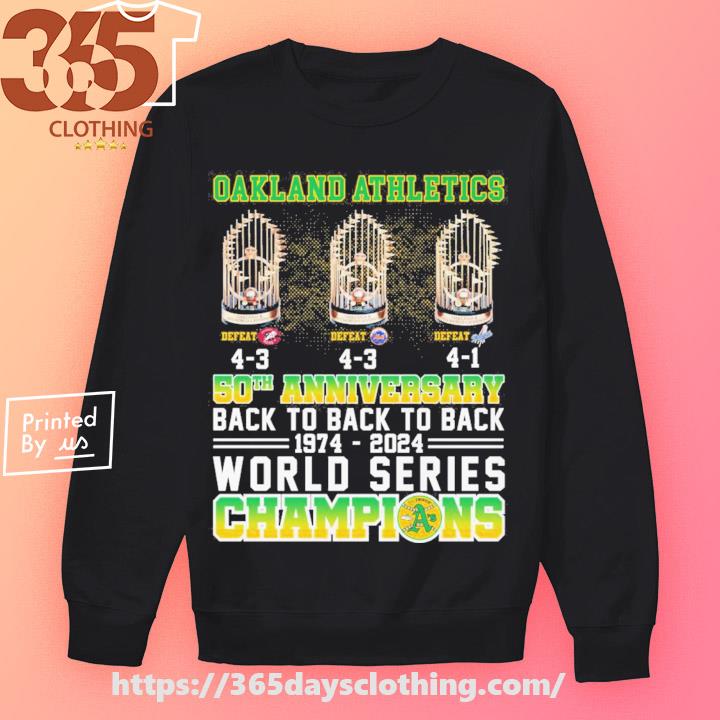 Official Oakland Athletics 50th anniversary back to back 1974-2024