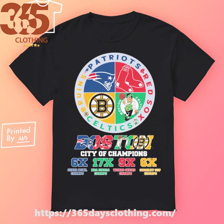 Patriots Red Sox Celtics Bruins Boston logo city champions 6x 17x 9x 6x  shirt, hoodie, sweater, long sleeve and tank top