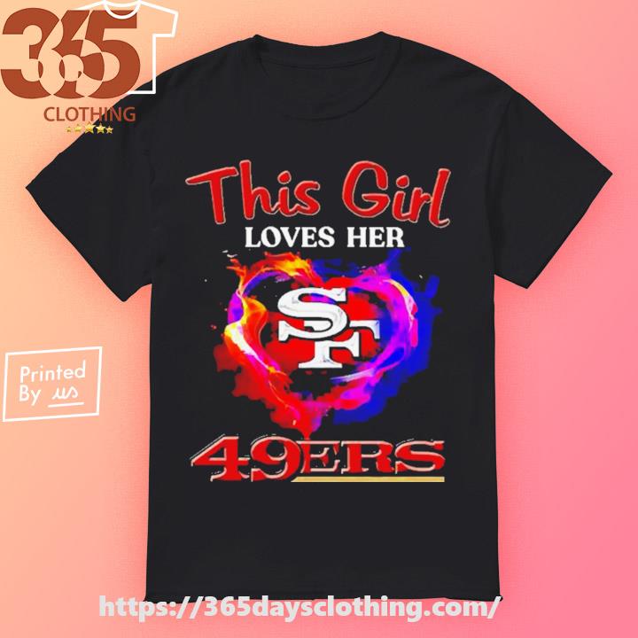 MagikTees This Girl Loves Her 49ers Long Sleeve T-Shirt