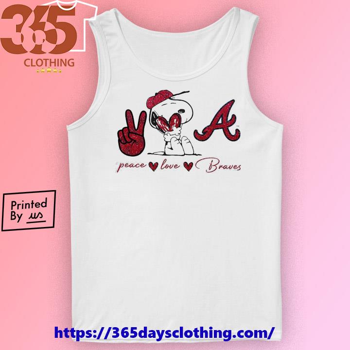 Design snoopy Atlanta Braves Peace Love Braves Shirt, hoodie, sweater, long  sleeve and tank top