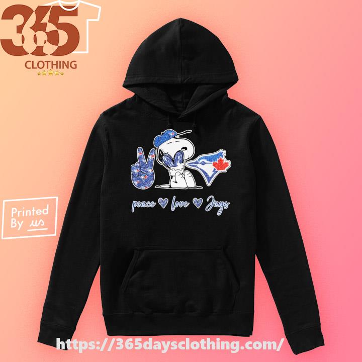 Snoopy peace love Toronto Blue Jays shirt - Kingteeshop