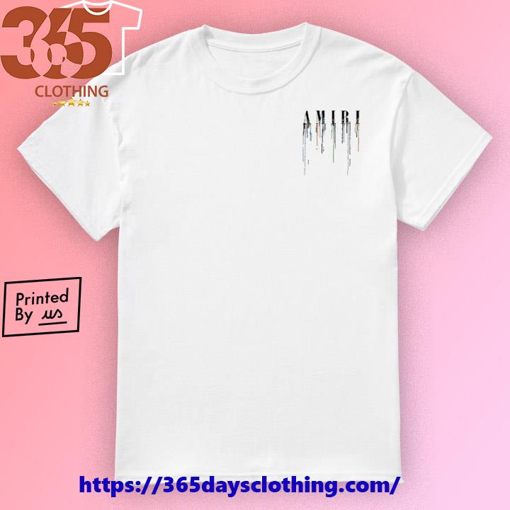 AMIRI white Cotton Paint Drip T-Shirt
