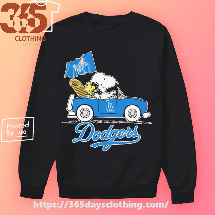 Snoopy and Woodstock driving car Los Angeles Dodgers shirt - Limotees