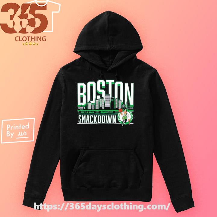 Men's sportiqe black smackdown x Boston celtics shirt, hoodie, sweater,  long sleeve and tank top