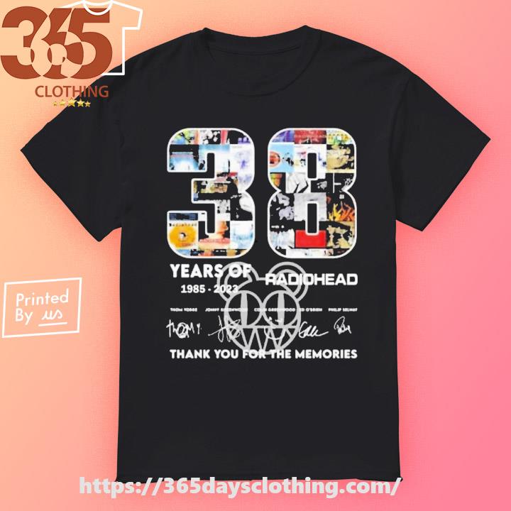 38 Years Of 1985 – 2023 Radiohead Thank You For The Memories Signatures T-Shirt