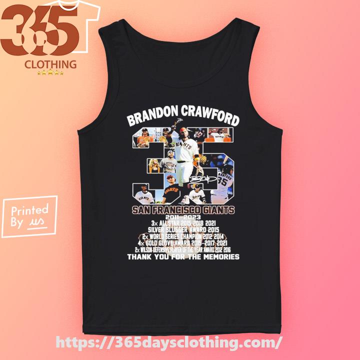 Brandon Crawford 35 San Francisco Giants Thank You For The Memories Shirt,  hoodie, sweater, long sleeve and tank top