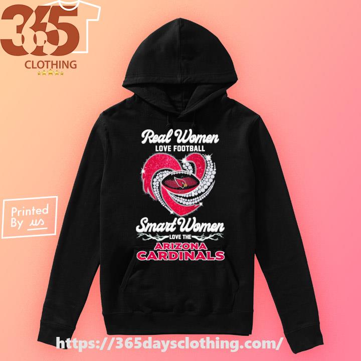 Real Women Love Football Smart Women Love The Arizona Cardinals Diamond  Heart T-shirt,Sweater, Hoodie, And Long Sleeved, Ladies, Tank Top