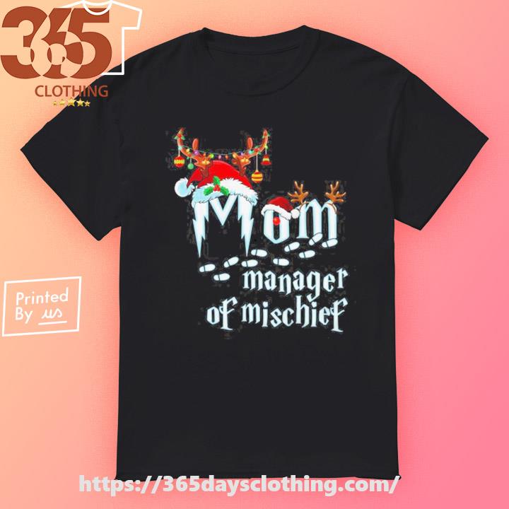 Santa hat mom manager of mischief christmas sweater