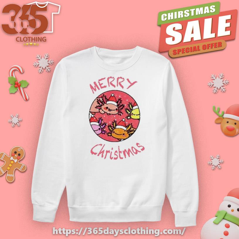Axolotl With Santa Hat Christmas 2024 sweater