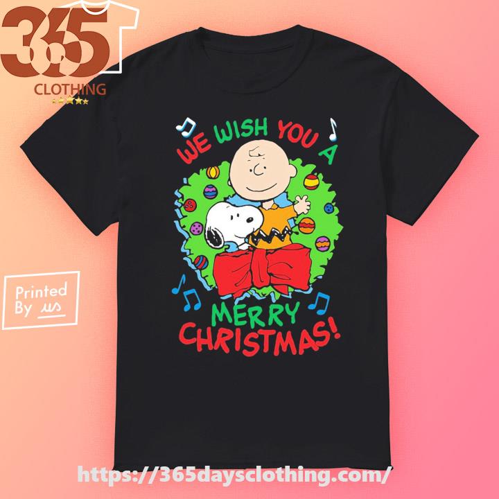Charlie and Snoopy We Wish You A Merry Christmas 2023 T-shirt