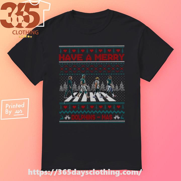 Dolphins Walking Abbey Road Football Have a Merry Dolphins-Mas Merry Christmas 2023 T-shirt