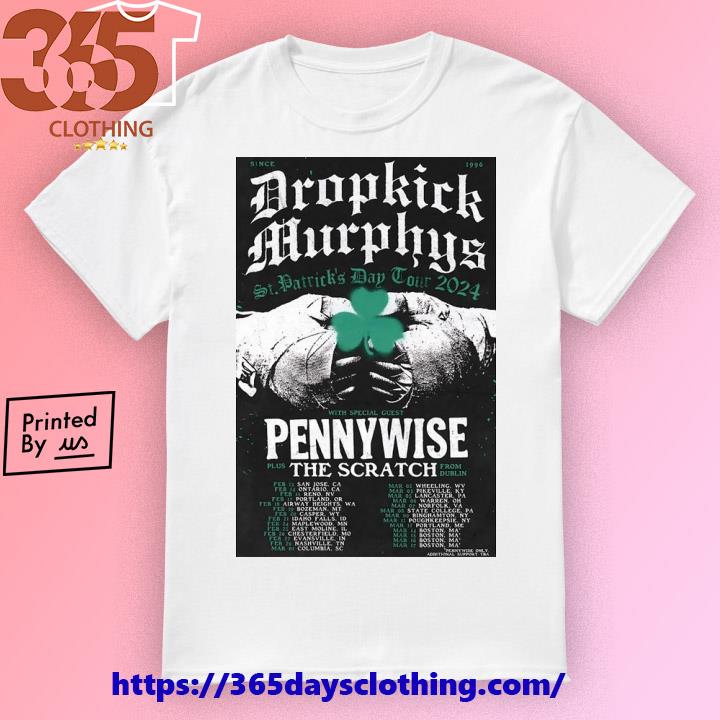 Dropkick Murphys 2024 St. Patrick's Day Tour poster T-shirt
