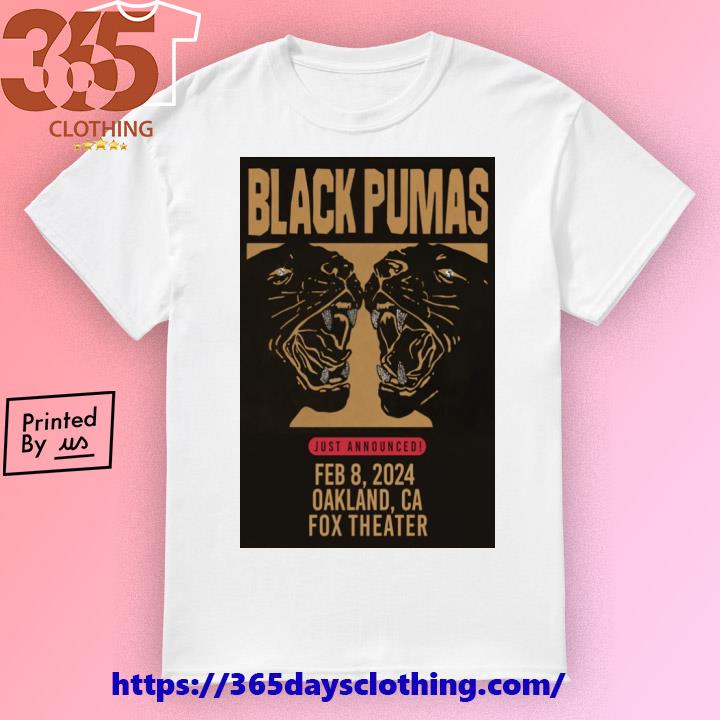 Feb 8, 2024 Black Pumas Concert Fox Theater Oakland, CA poster shirt