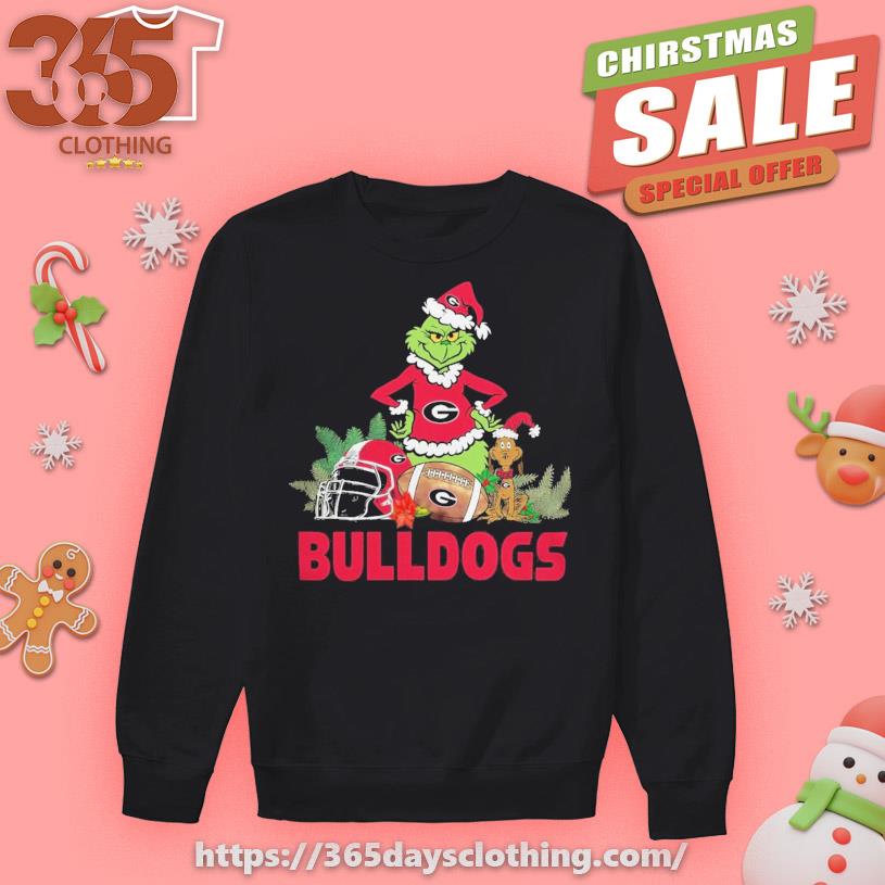 Georgia Bulldogs Funny Grinch And Dog Christmas 2023 T-Shirt
